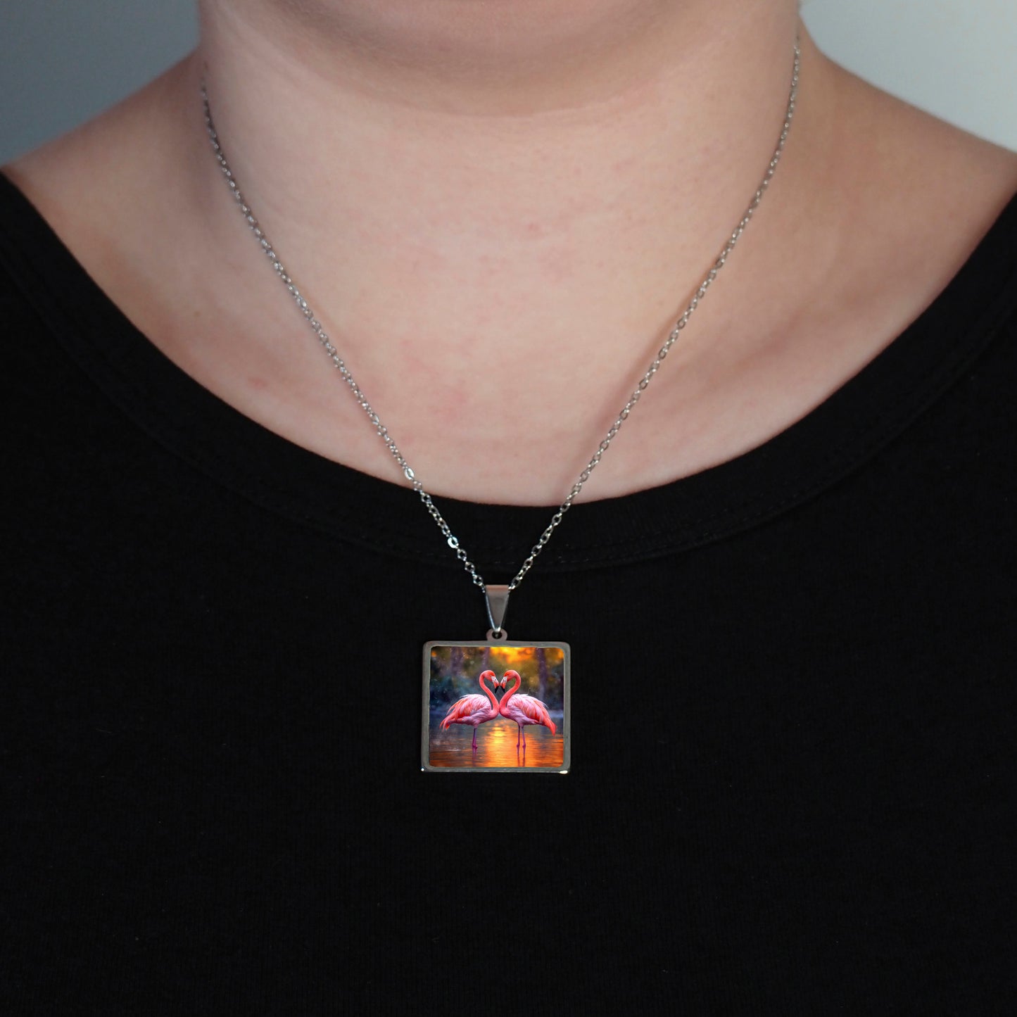 LOVING FLAMINGOS Necklace 25mm