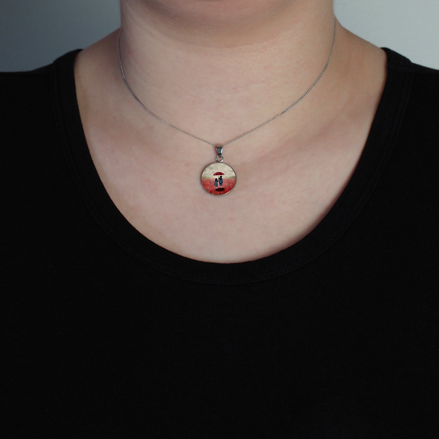 Collier LE PARAPLUIE ROUGE 18mm | Creationsjeanne