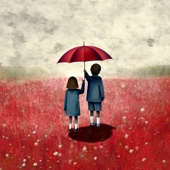 Boucles d'oreilles PARAPLUIE ROUGE 12mm