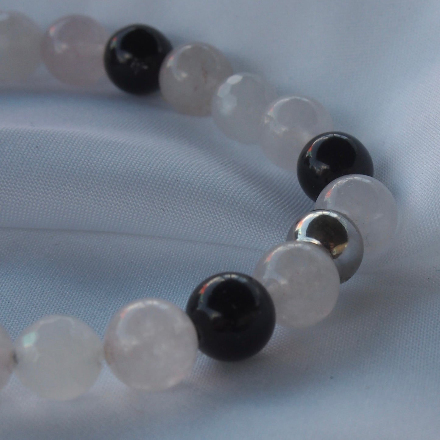 Bracelet quartz rose & tourmaline — Équilibre et protection