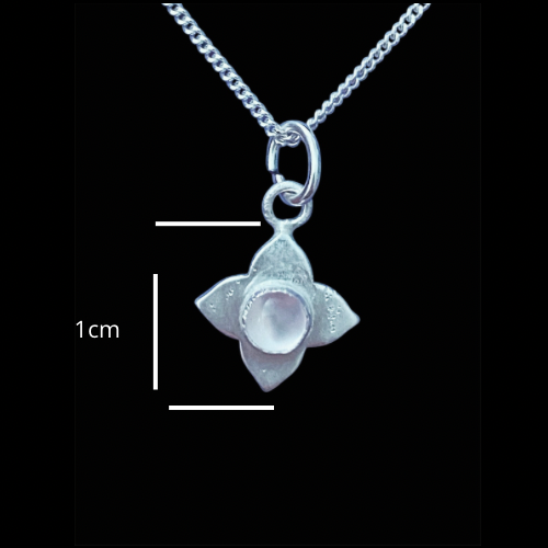 Collier pendentif, fleur 11 mm en argent sterling