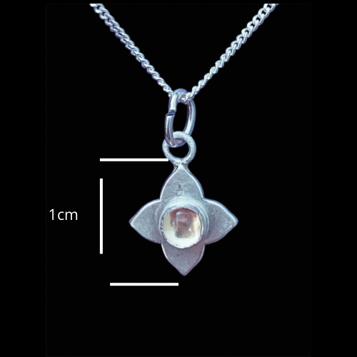 Collier pendentif, fleur 11 mm en argent sterling