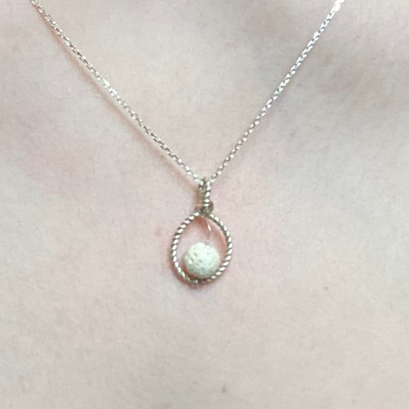 Sterling silver spiral jewelry with lava stone