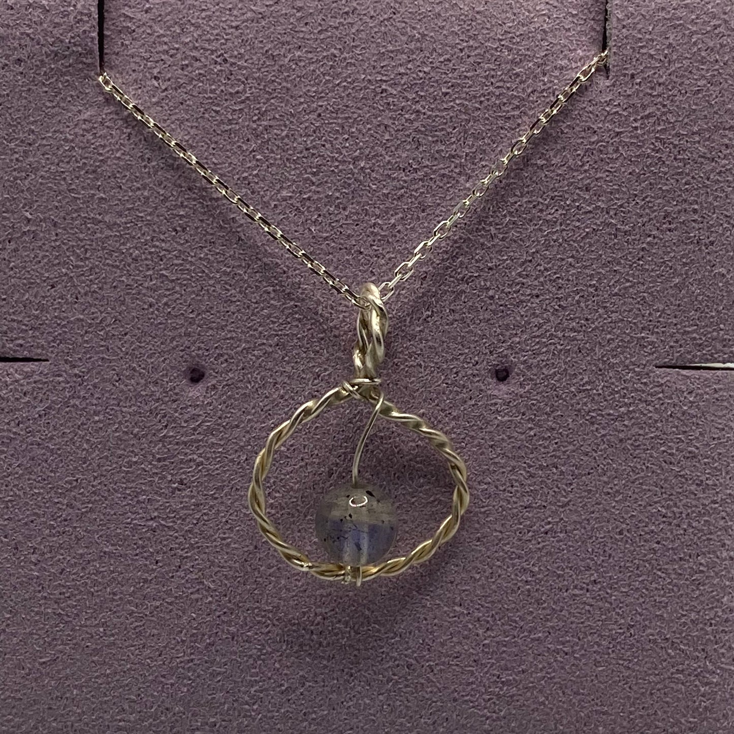 Sterling silver spiral jewelry with semi-precious stone