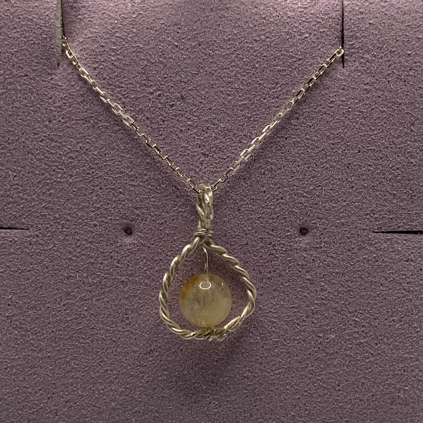 Sterling silver spiral jewelry with semi-precious stone