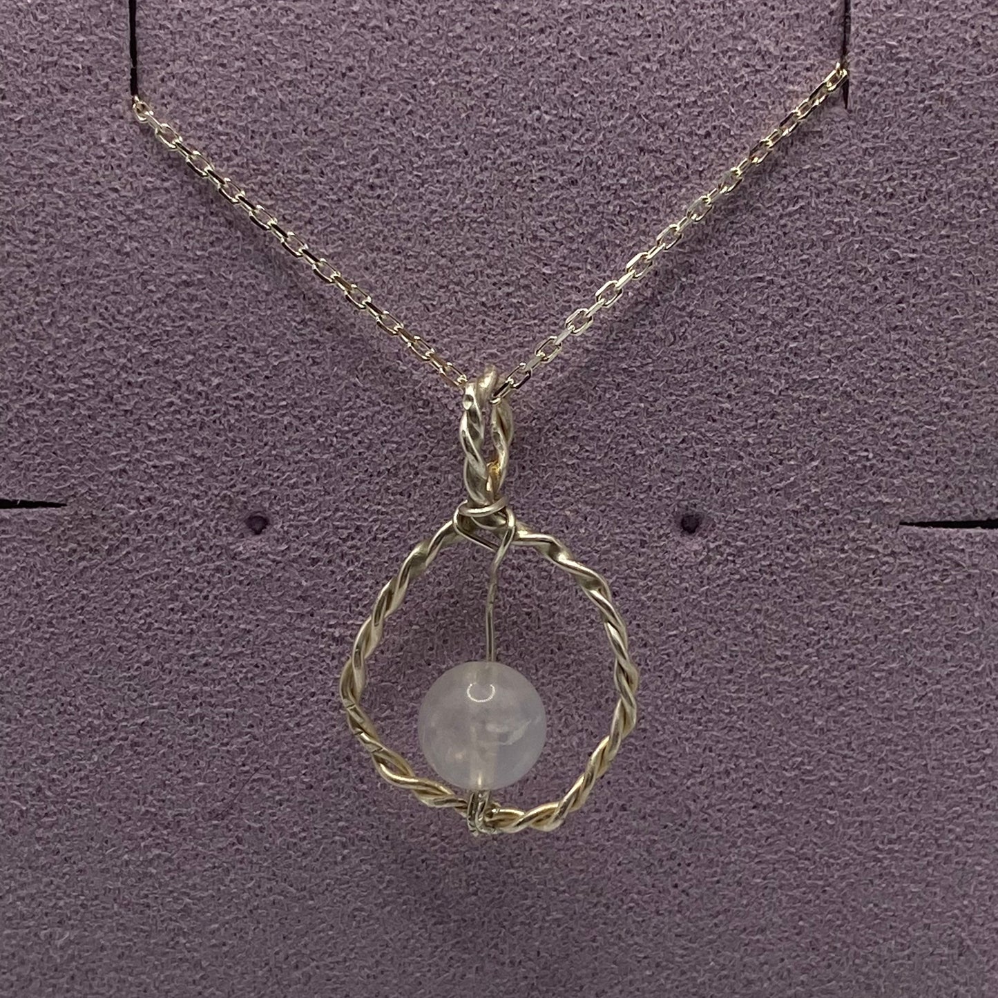 Sterling silver spiral jewelry with semi-precious stone