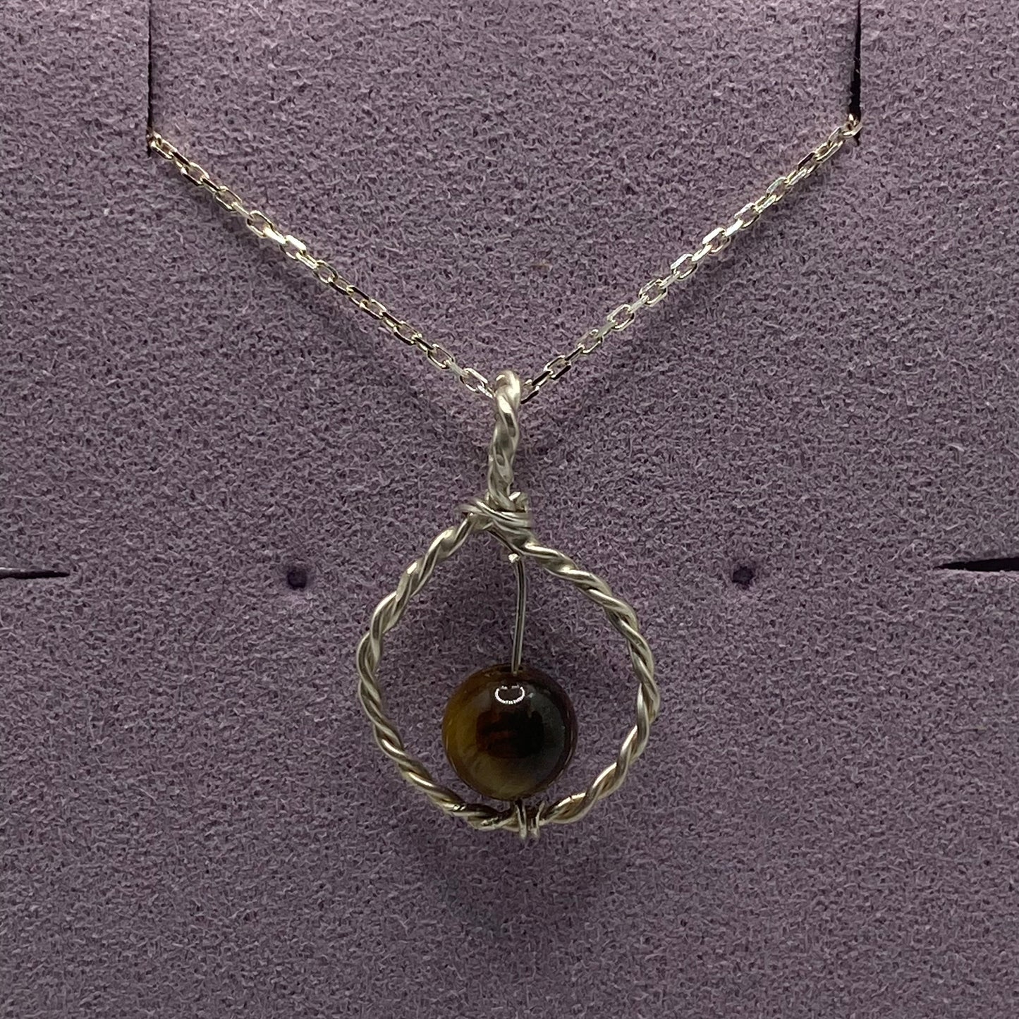 Sterling silver spiral jewelry with semi-precious stone