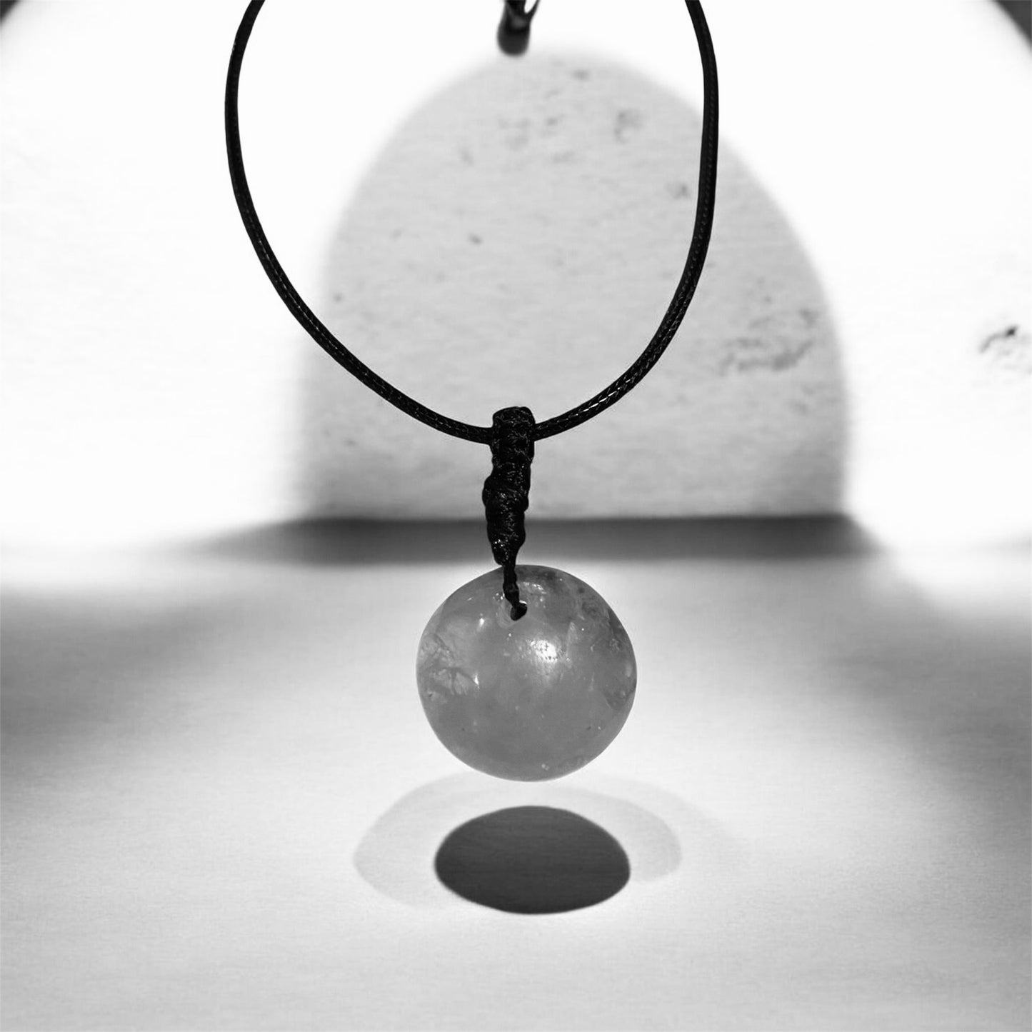 Fossil Ammonite & Engraved Wolf Sterling Silver Necklace