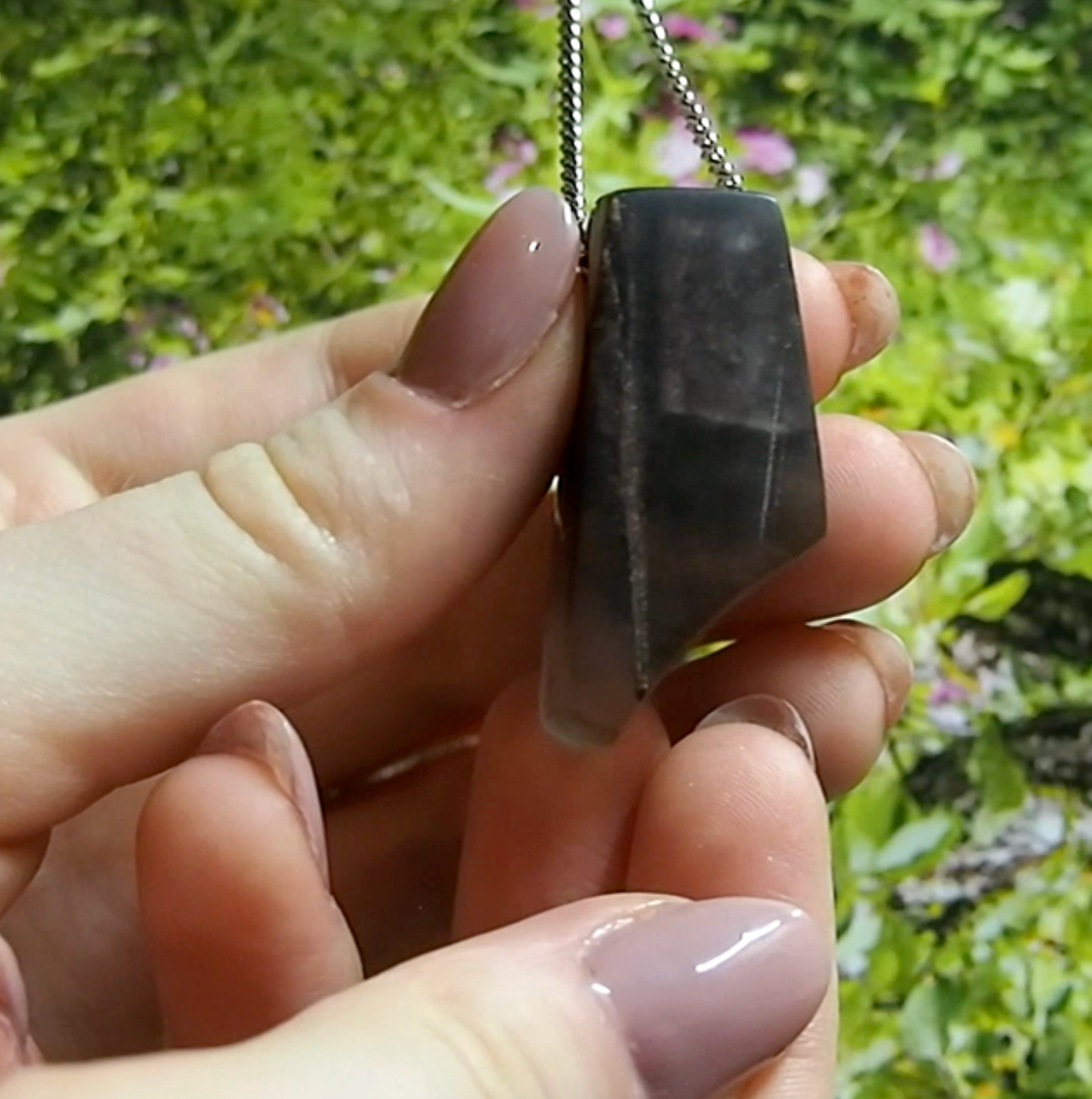 Collier rectangulaire résine avec bois | Créations Jeanne