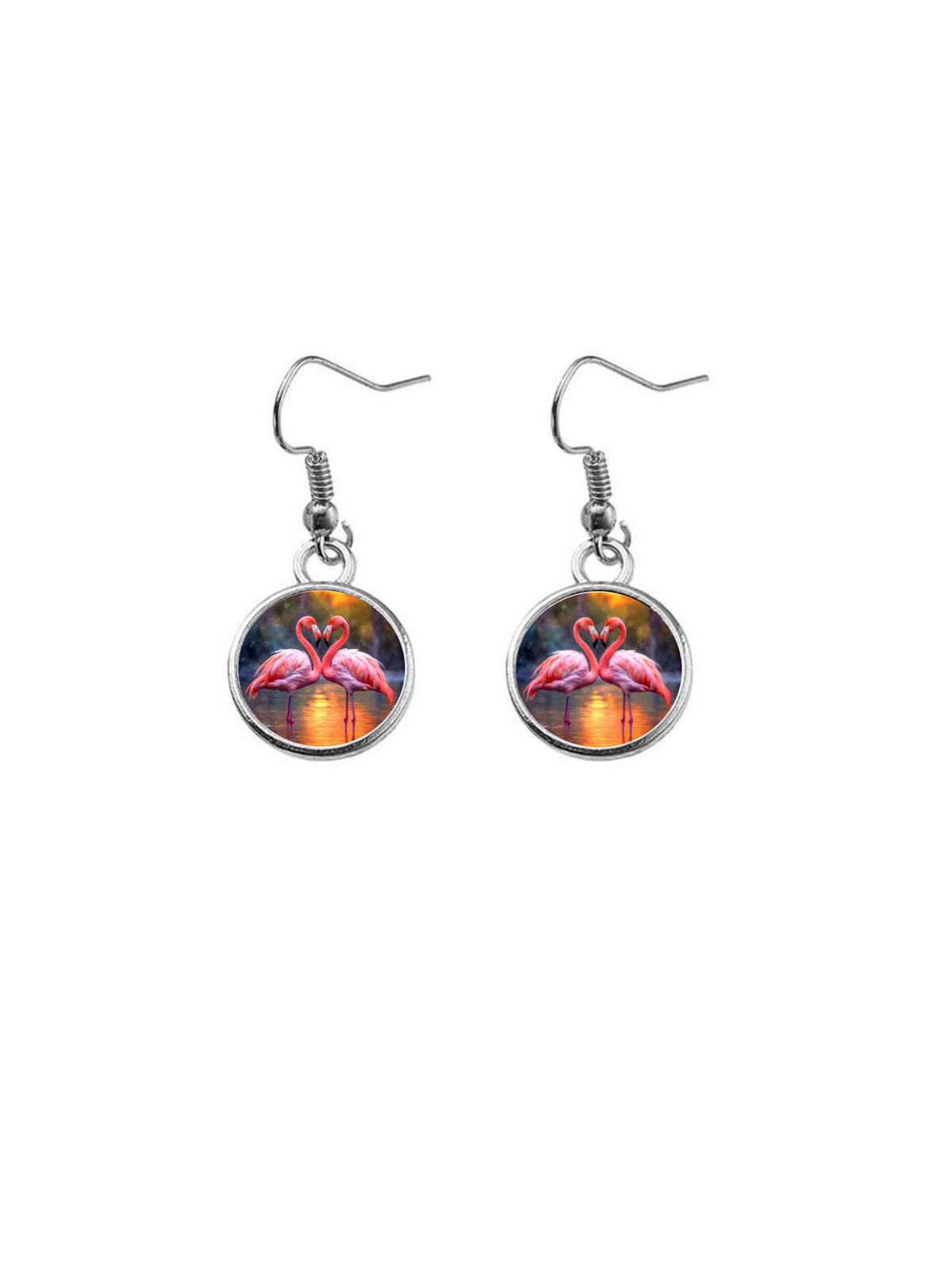 Boucles d'oreilles FLAMANTS AMOUREUX 12mm