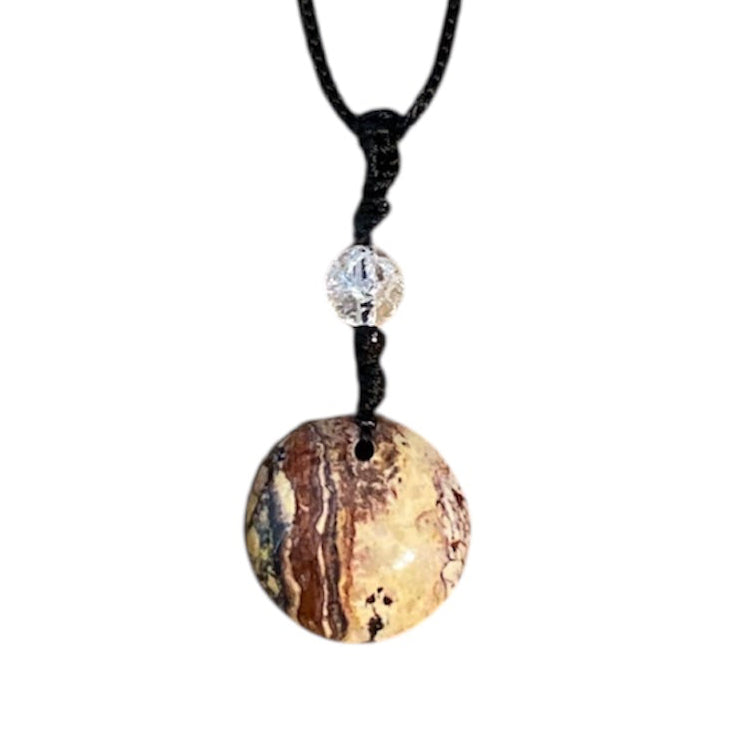 collier pierre naturelle Pierre Jaspe Rond