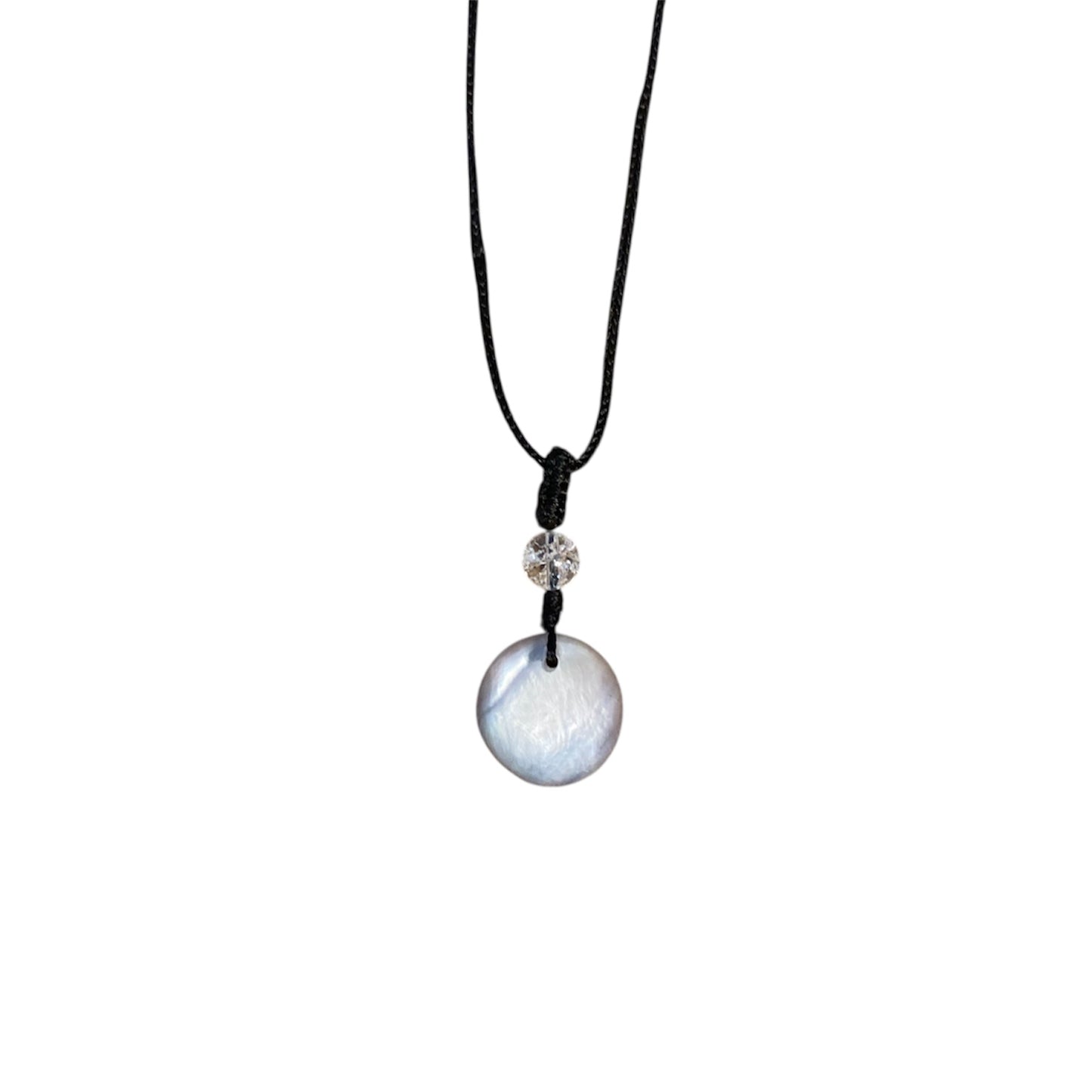 collier pierre naturelle Pierre Tourmaline Noire Coquillage et Quartz Blanc