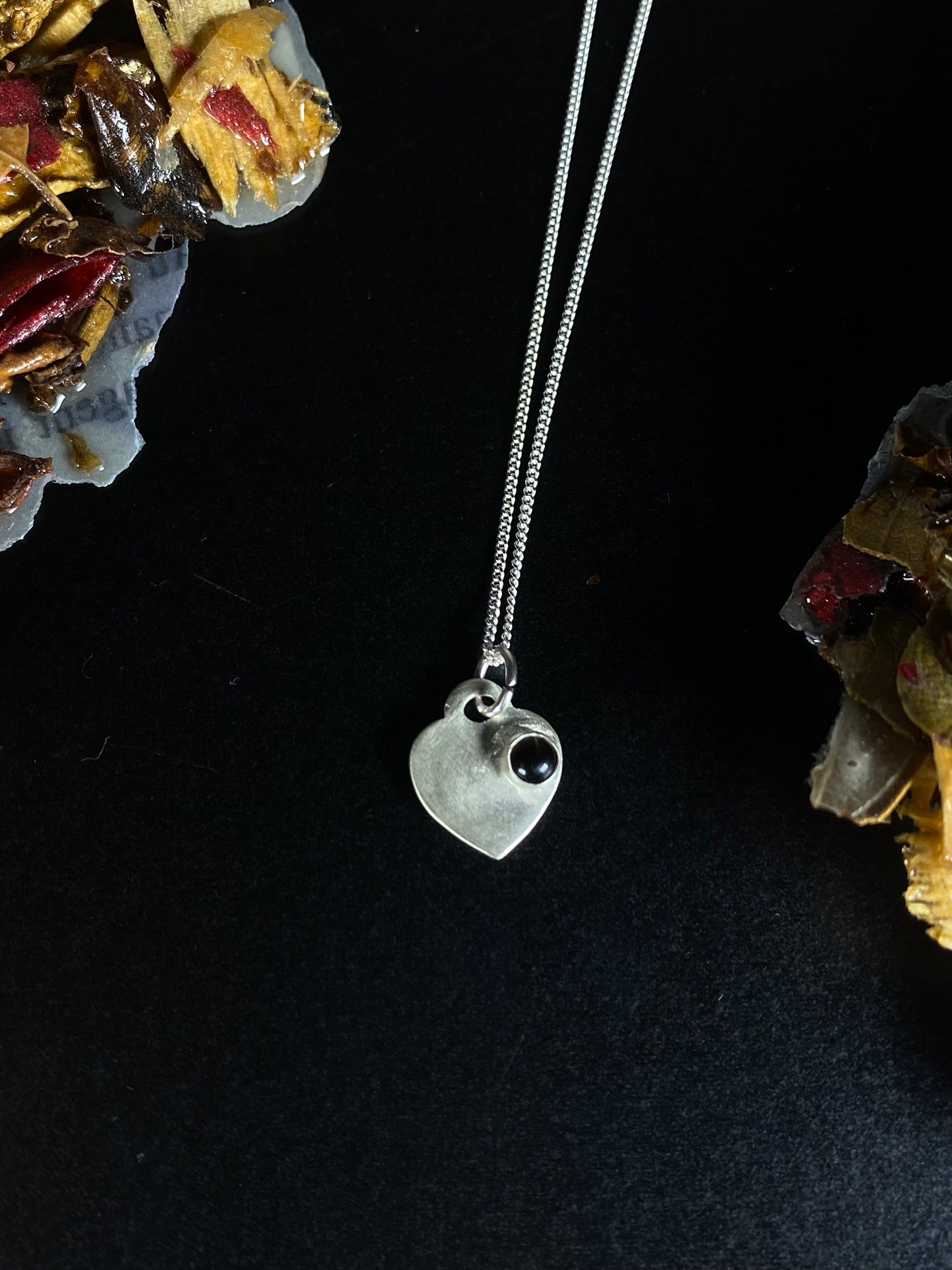 Colliers pendentif coeurs de 12 x 14 mm avec pierre en argent sterling | Creationsjeanne