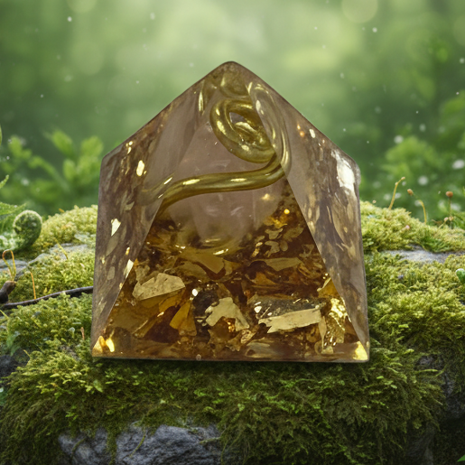 petite pyramide | pierre quartz rose avec une spirale