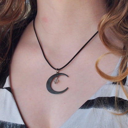 Stainless Steel Round Necklaces with Semi-Precious Stone