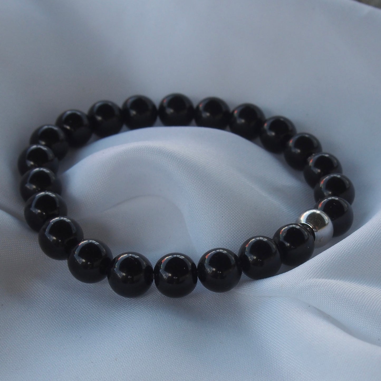 Bracelet pierre naturelle | pierre tourmaline noire moyen