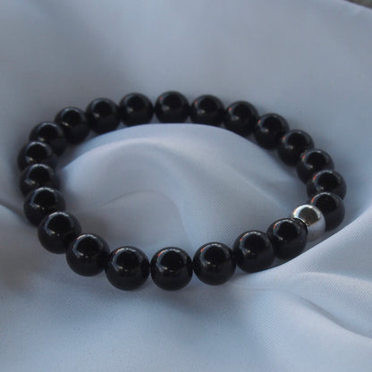 Bracelet pierre naturelle | pierre tourmaline noire moyen