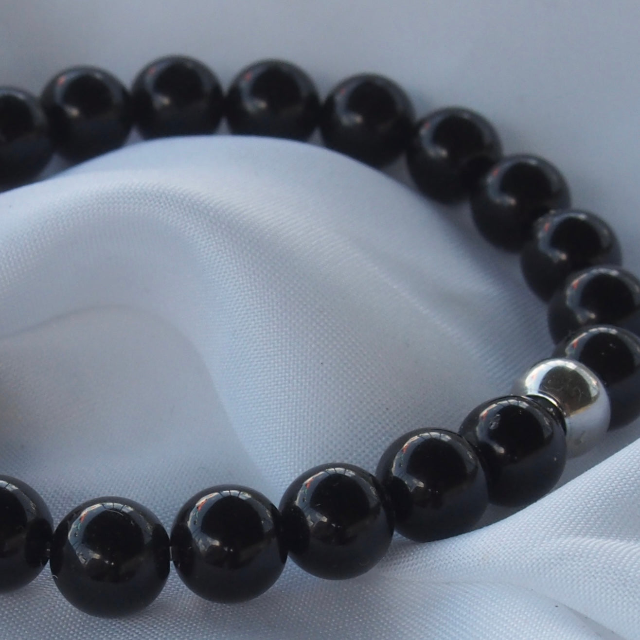 Bracelet pierre naturelle | pierre tourmaline noire moyen