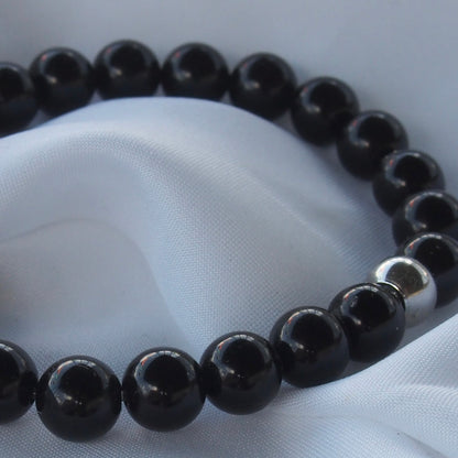 Bracelet pierre naturelle | pierre tourmaline noire moyen