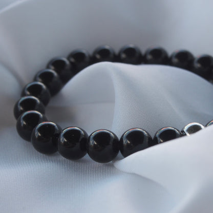 Bracelet pierre naturelle | pierre tourmaline noire moyen
