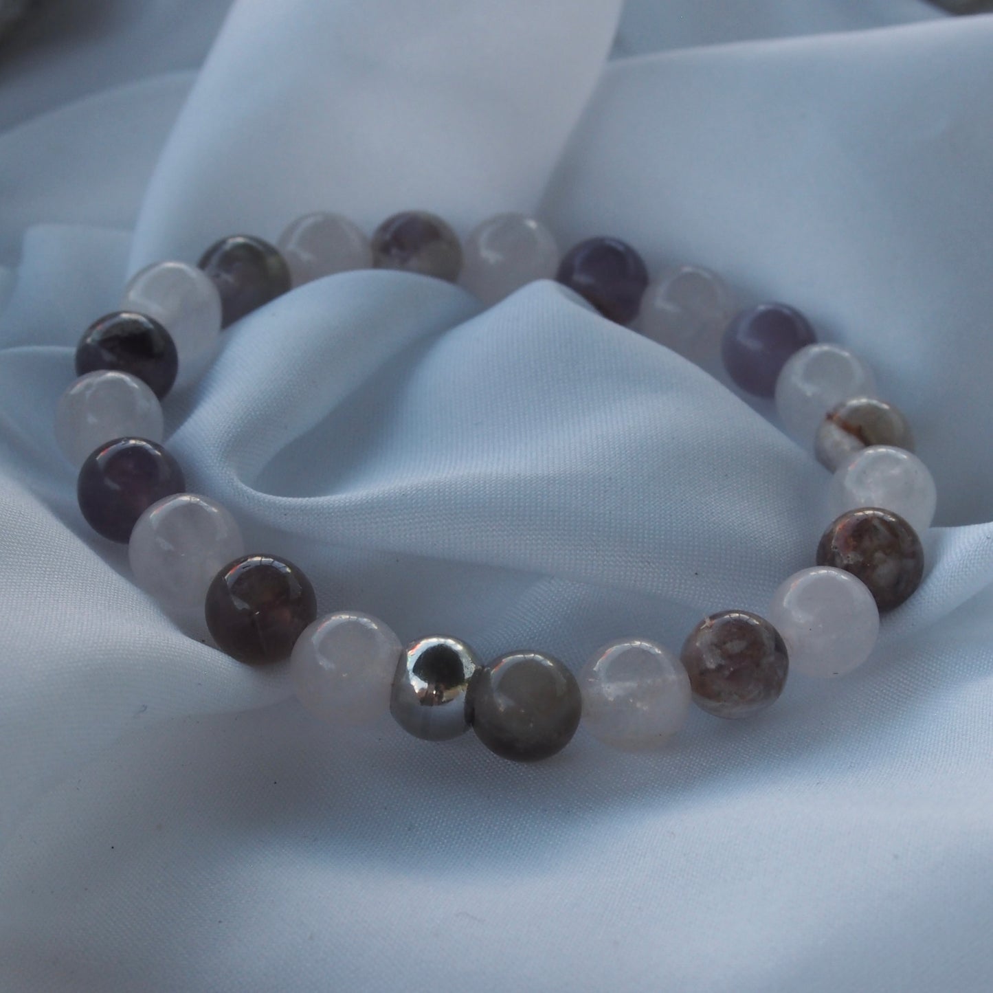 Bracelet quartz rose & améthyste — Amour de soi et apaisement