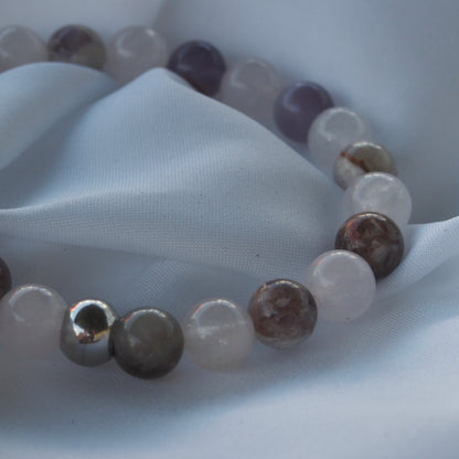 Bracelet quartz rose & améthyste — Amour de soi et apaisement