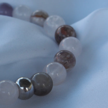 Bracelet quartz rose & améthyste — Amour de soi et apaisement