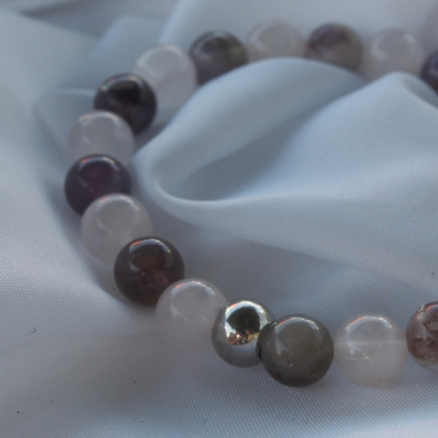 Bracelet quartz rose & améthyste — Amour de soi et apaisement