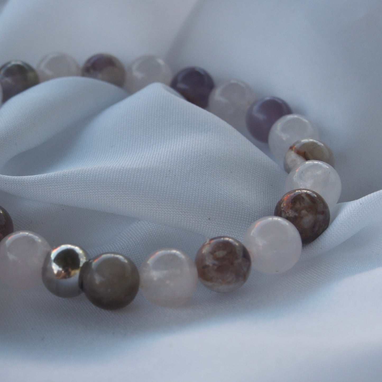Bracelet quartz rose & améthyste — Amour de soi et apaisement