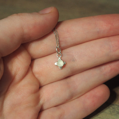 Fossil Ammonite & Engraved Wolf Sterling Silver Necklace
