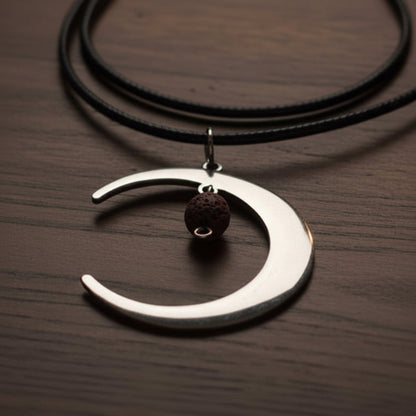 Stainless Steel Round Necklaces with Semi-Precious Stone