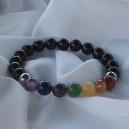 bracelet pierre naturelle | chakra en pierres naturelles avec tourmaline noire moyen
