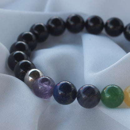 bracelet pierre naturelle | chakra en pierres naturelles avec tourmaline noire moyen