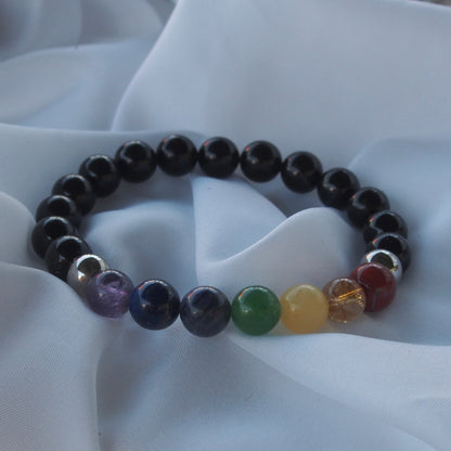 bracelet pierre naturelle | chakra en pierres naturelles avec tourmaline noire moyen