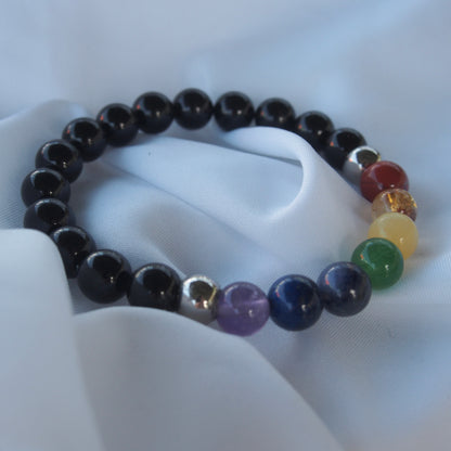 bracelet pierre naturelle | chakra en pierres naturelles avec tourmaline noire moyen