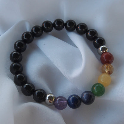 bracelet pierre naturelle | chakra en pierres naturelles avec tourmaline noire moyen