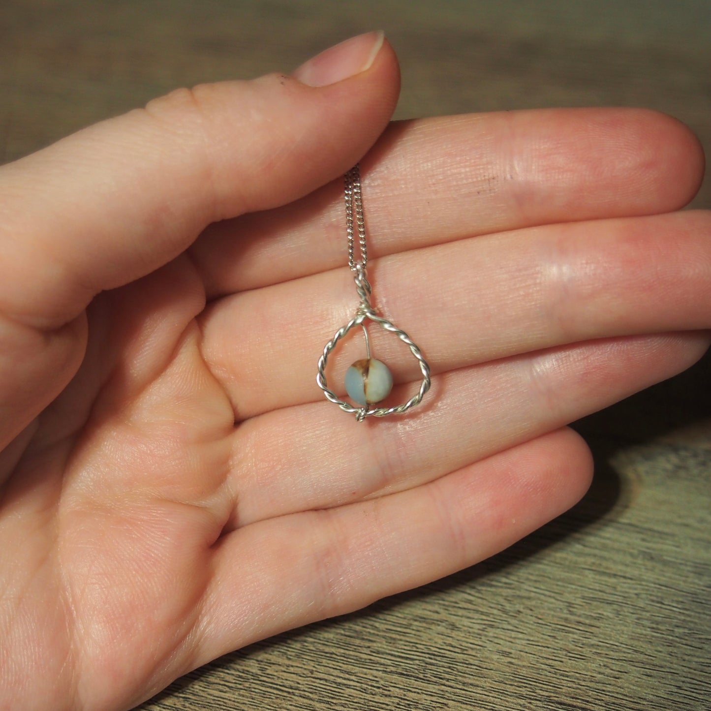 Colliers spirales en argent sterling avec pierre fine jasper