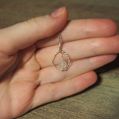 Sterling silver spiral jewelry with semi-precious stone