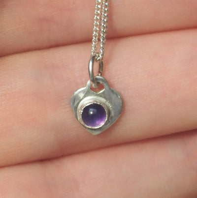 collier pour femme en argent | cœur en améthyste