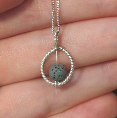 bijoux pierre naturelle | perre de lave gris foncé