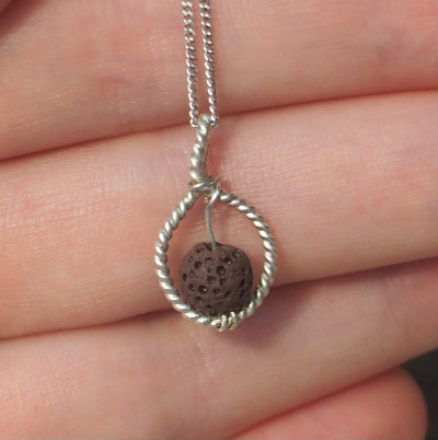 bijoux pierre naturelle | pierre de lave brun