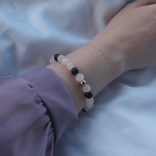 Rose Quartz & Tourmaline Bracelet — Balance and Protection