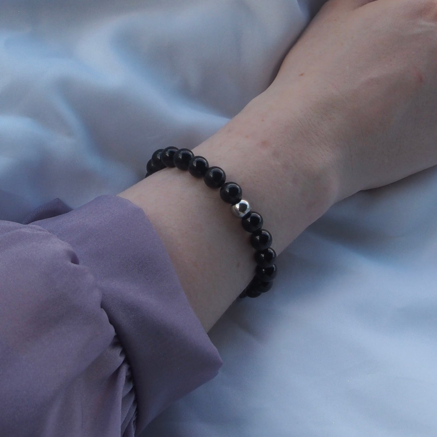 Bracelet pierre naturelle | pierre tourmaline noire moyen