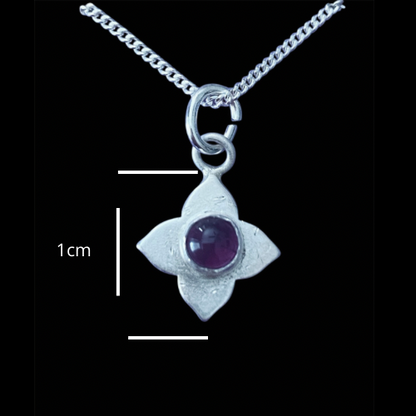 Collier pendentif, fleur 11 mm en argent sterling