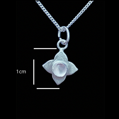 Collier pendentif, fleur 11 mm en argent sterling