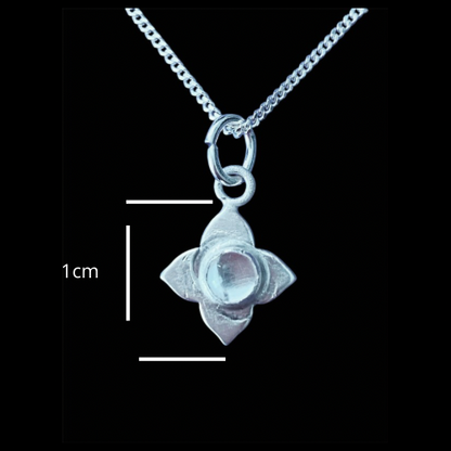 Collier pendentif, fleur 11 mm en argent sterling