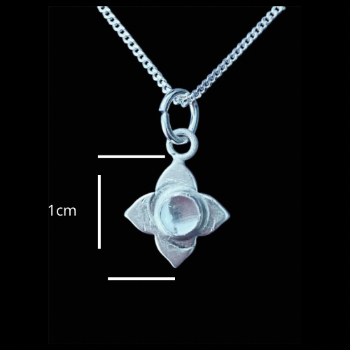 Collier pendentif, fleur 11 mm en argent sterling
