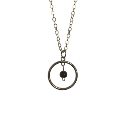 Colliers rond en acier inoxydable avec pierre fine