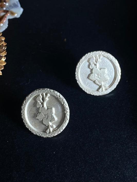 Boucles d'oreilles avec fleur de cerisiers en Argent Sterling