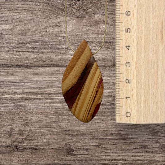 Collier goût d’eau / résine mauve rose avec bois / rbc29